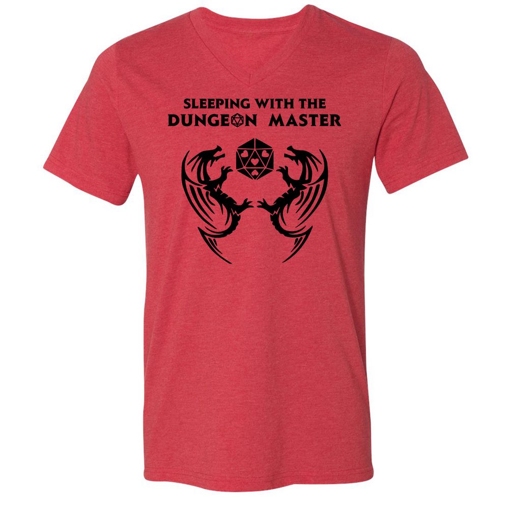 Sleeping With The DM Unisex V-Neck T-Shirt - Heather Red - 5