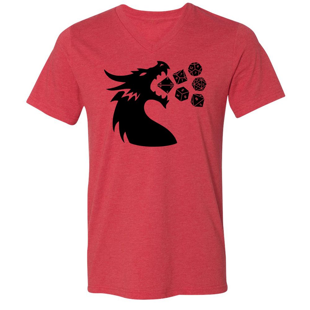 Pac And Dragon Unisex V-Neck T-Shirt - Heather Red - 5