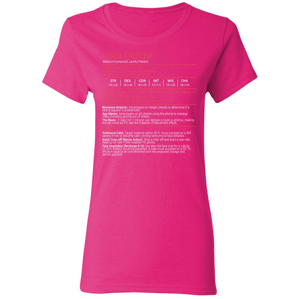 Uber Driver Stats Block Women's T-Shirt - Heliconia - 5