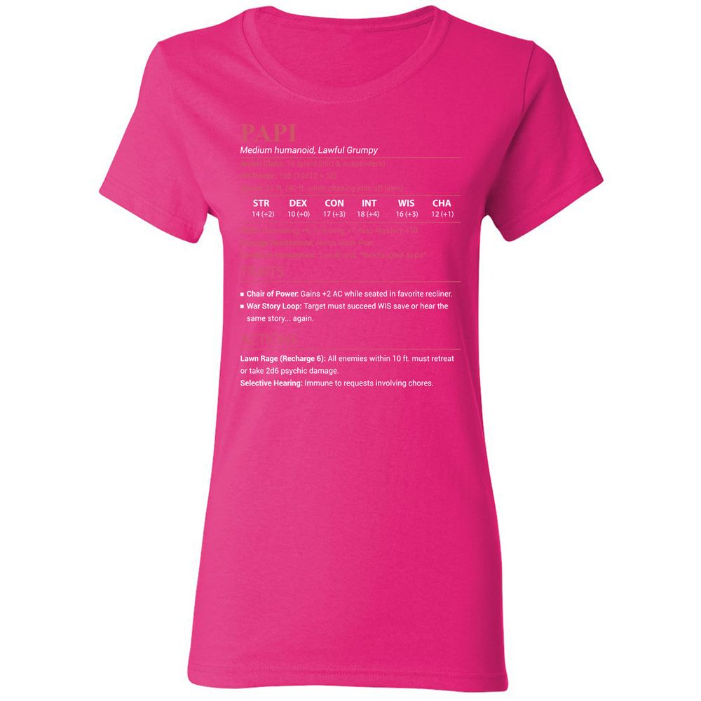 Papi Stats Women's T-Shirt - Heliconia - 5
