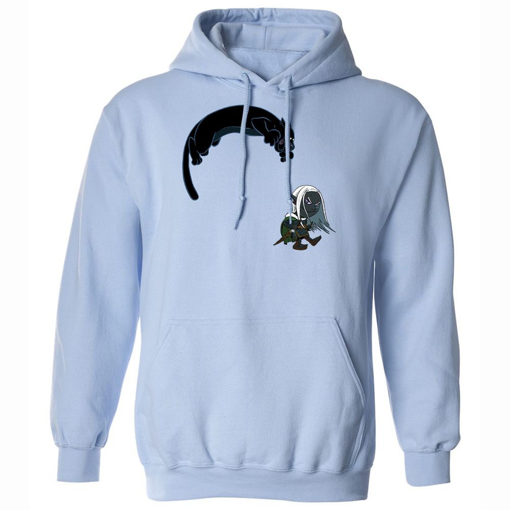 Drizzt and Guenhwyvar Classic Unisex Hoodie - Light Blue - 5