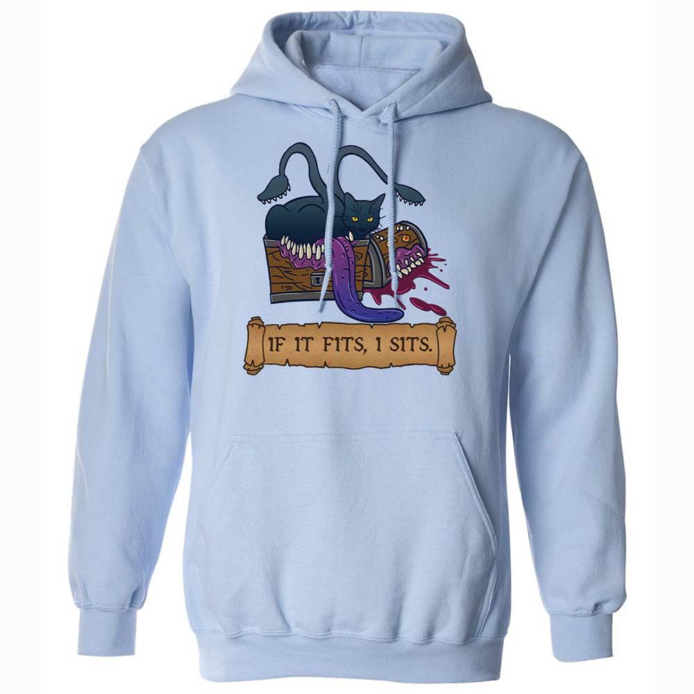 If It Fits I Sits Classic Unisex Hoodie - Light Blue - 5