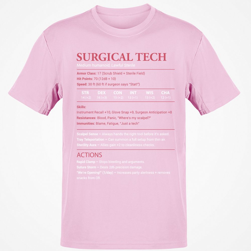 Surgical Tech Classic Unisex T-Shirt - Light Pink - 5