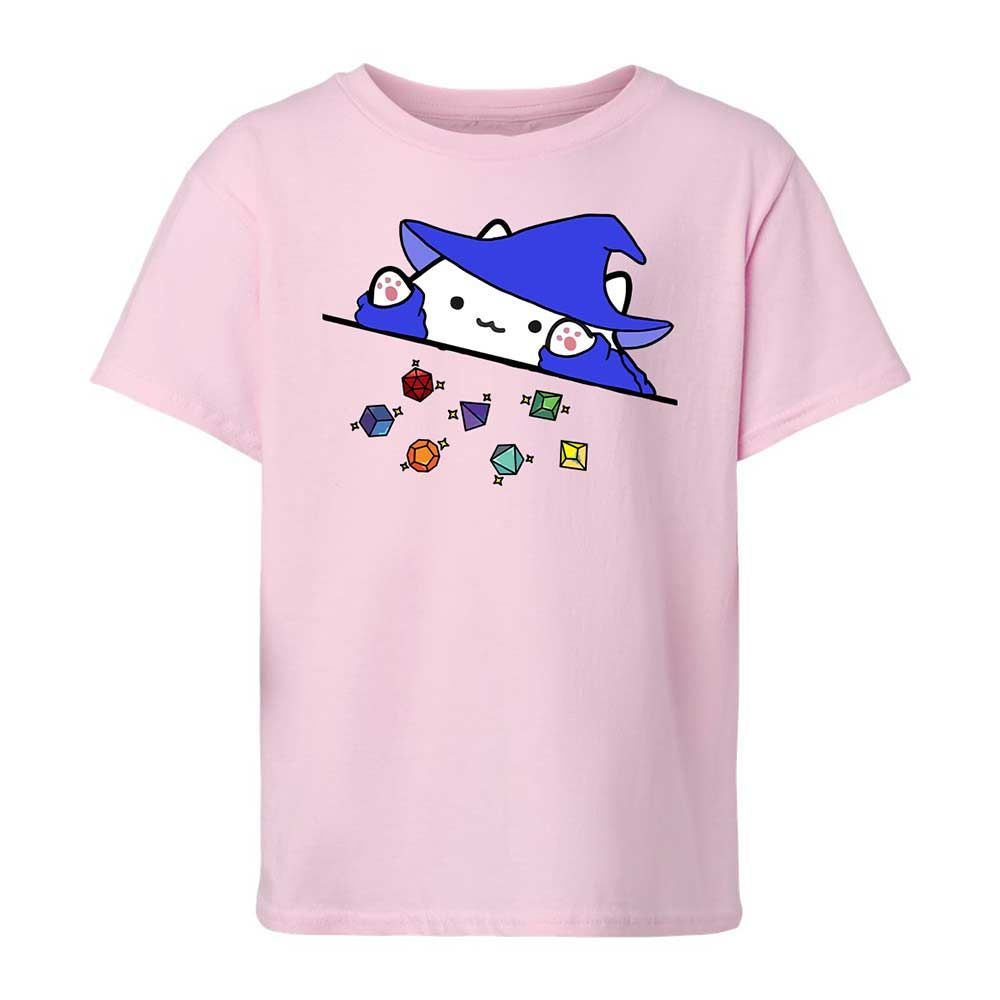Cat Throws Dices Kids T-Shirt - Light Pink - 5
