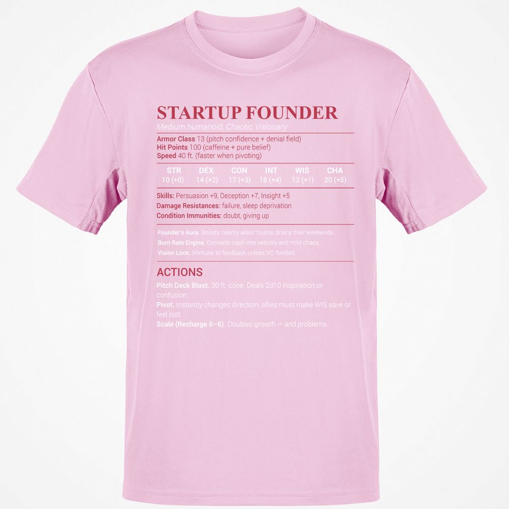 Startup Founder Classic Unisex T-Shirt - Light Pink - 5