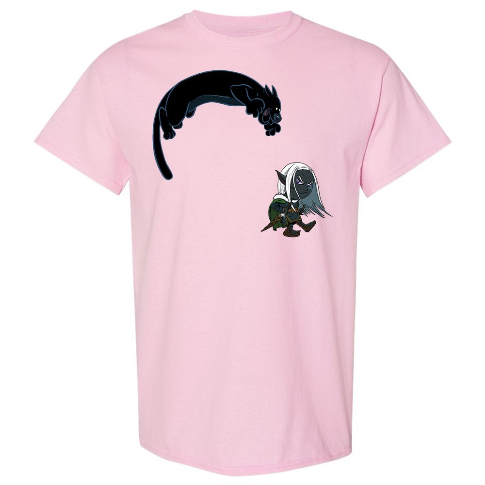 Drizzt and Guenhwyvar Classic Unisex T-Shirt - Light Pink - 5