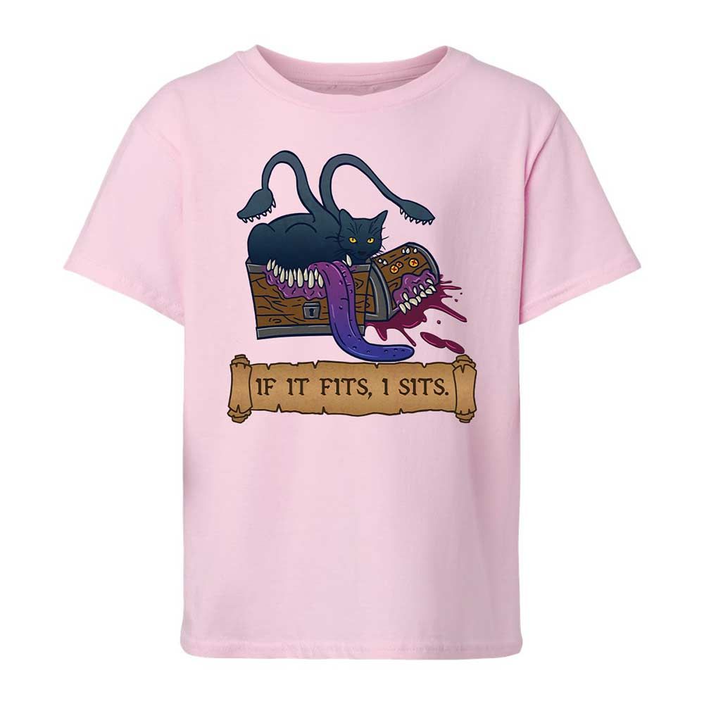If It Fits I Sits Kids T-Shirt - Light Pink - 5