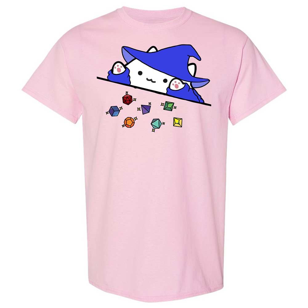 Cat Throws Dices Classic Unisex T-Shirt - Light Pink - 5