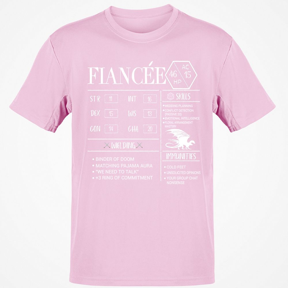 Fiancee Stats Classic Unisex T-Shirt - Light Pink - 5