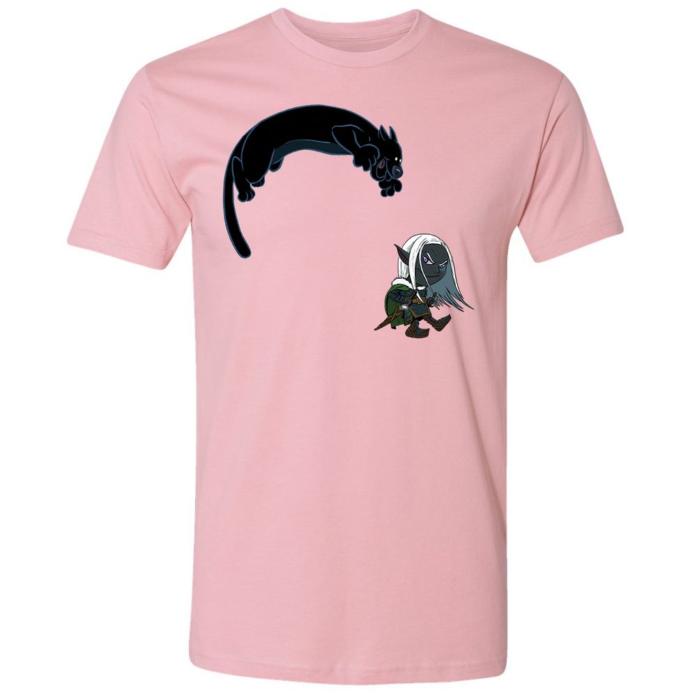 Drizzt and Guenhwyvar Premium Unisex T-Shirt - Light Pink - 5