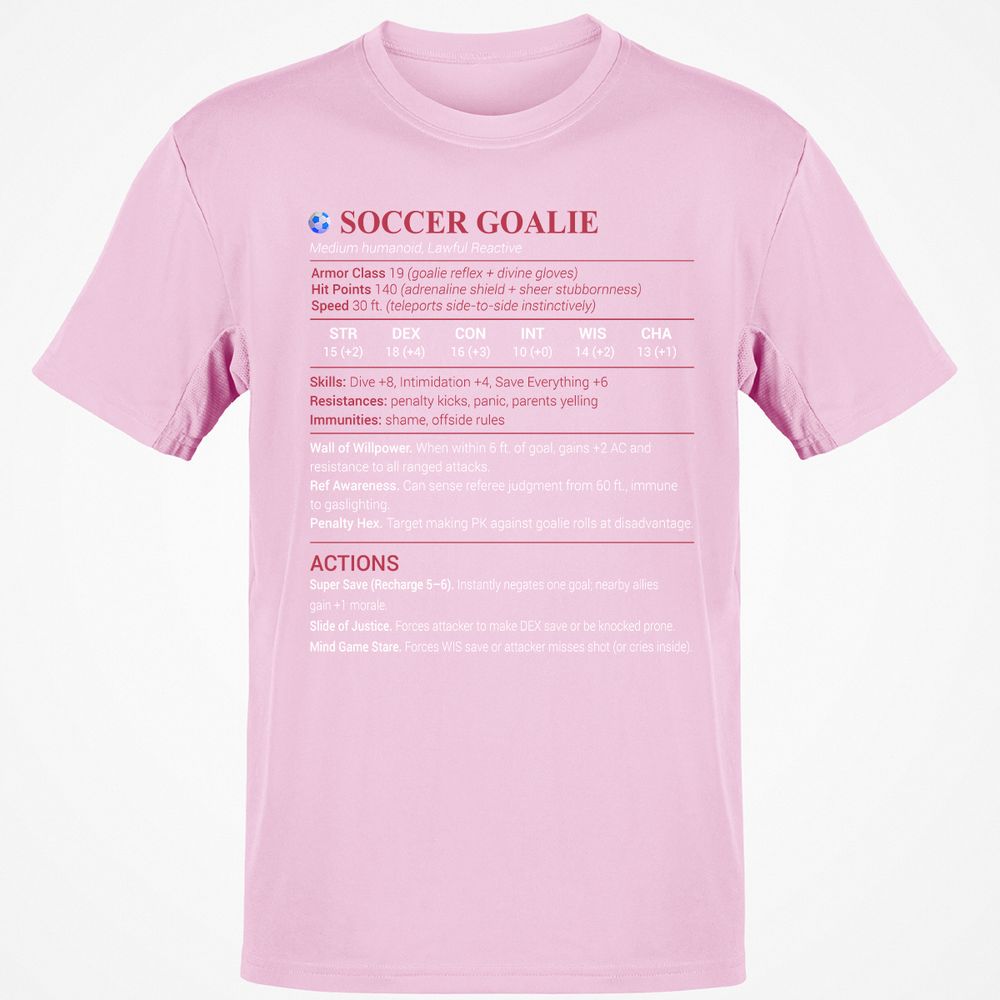 Soccer Goalie Classic Unisex T-Shirt - Light Pink - 5