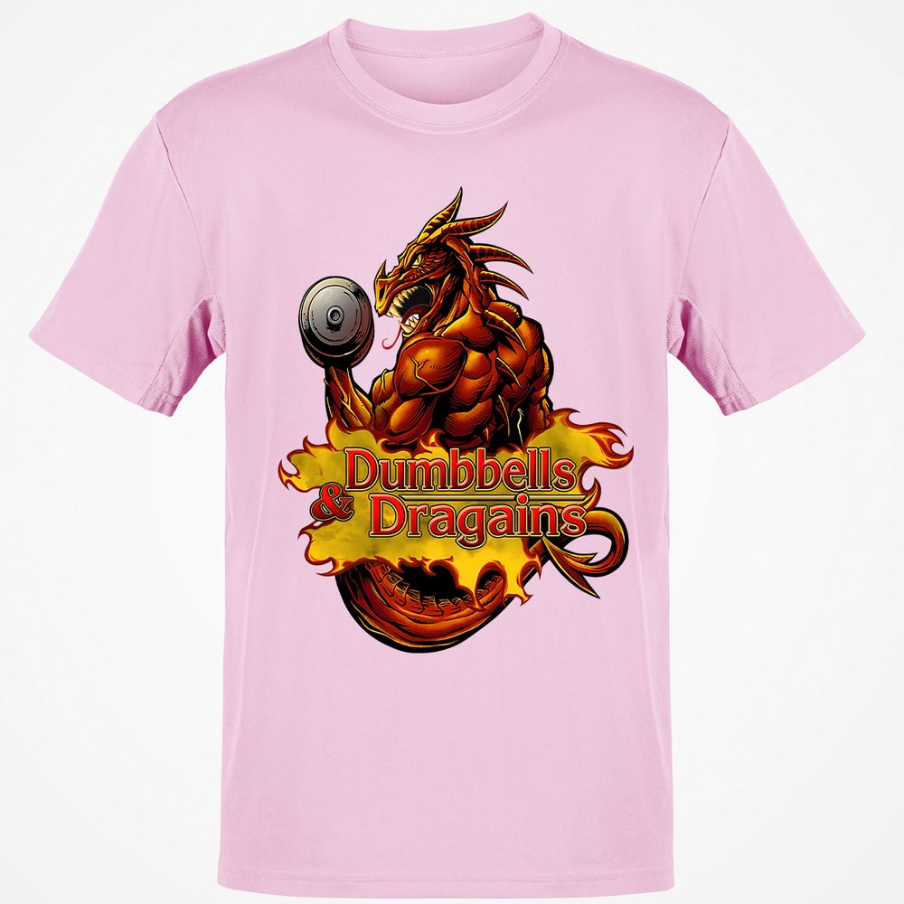 Dumbbells & Dragains Classic Unisex T-Shirt - Light Pink - 5
