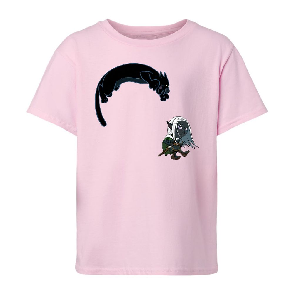 Drizzt and Guenhwyvar Kids T-Shirt - Light Pink - 5