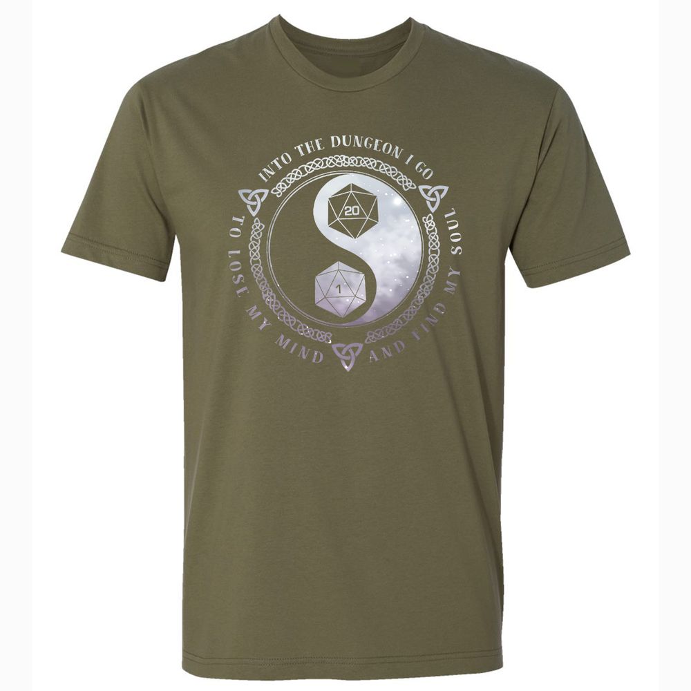 Into The Dungeon I Go Premium Unisex T-Shirt - Military Green - 5