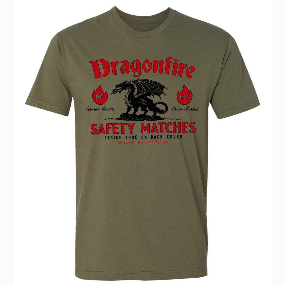 Dragonfire Premium Unisex T-Shirt - Military Green - 5
