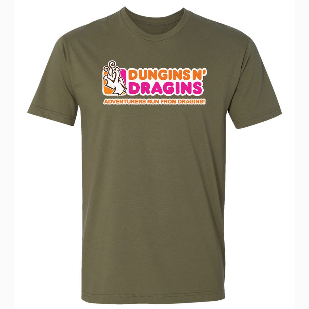 Dungins & Dragins Premium Unisex T-Shirt - Military Green - 5