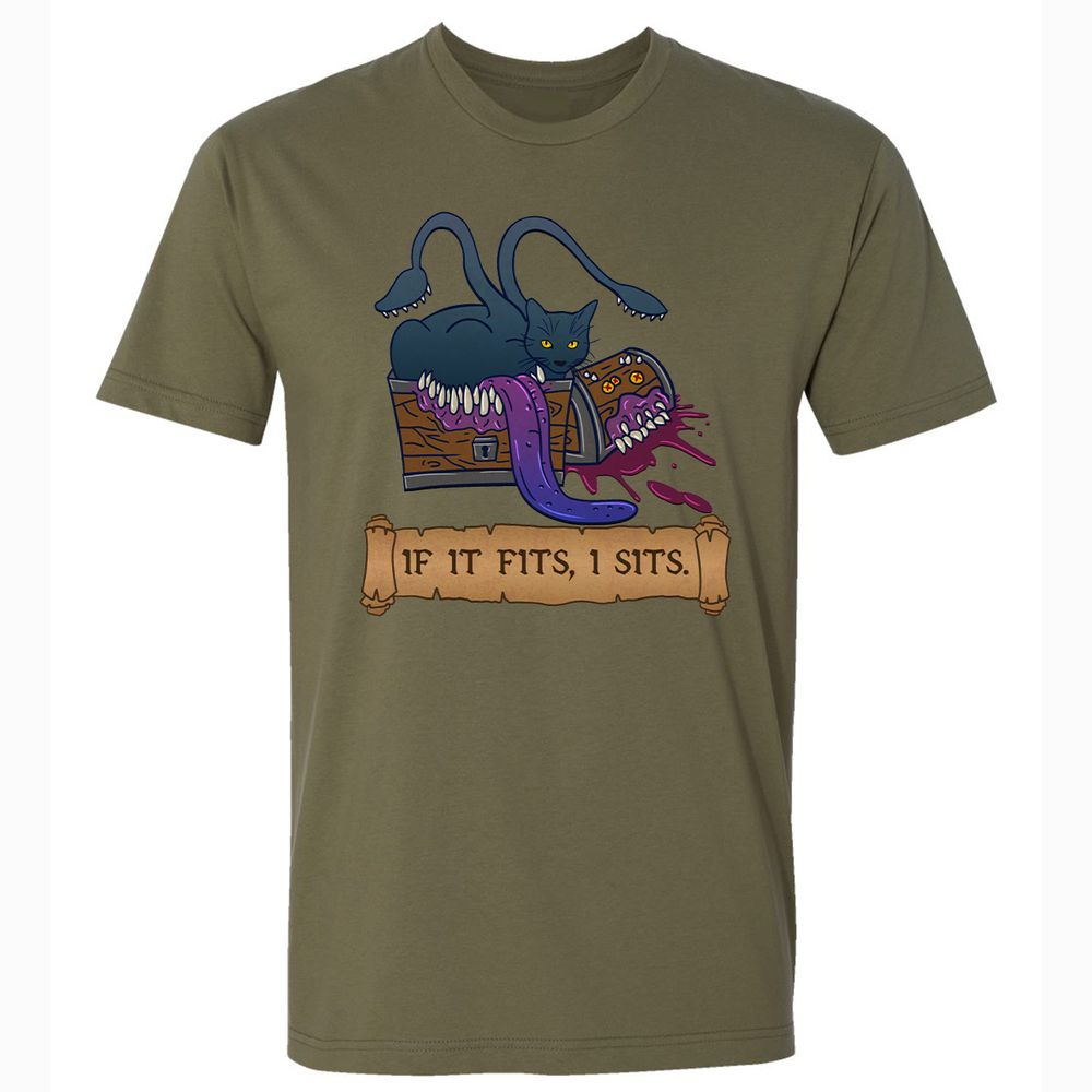 If It Fits I Sits Premium Unisex T-Shirt - Military Green - 5
