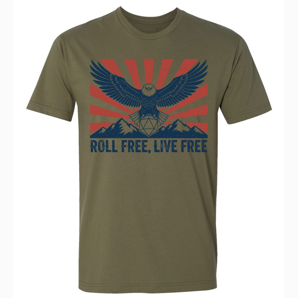 Roll Free, Live Free Premium Unisex T-Shirt - Military Green - 5