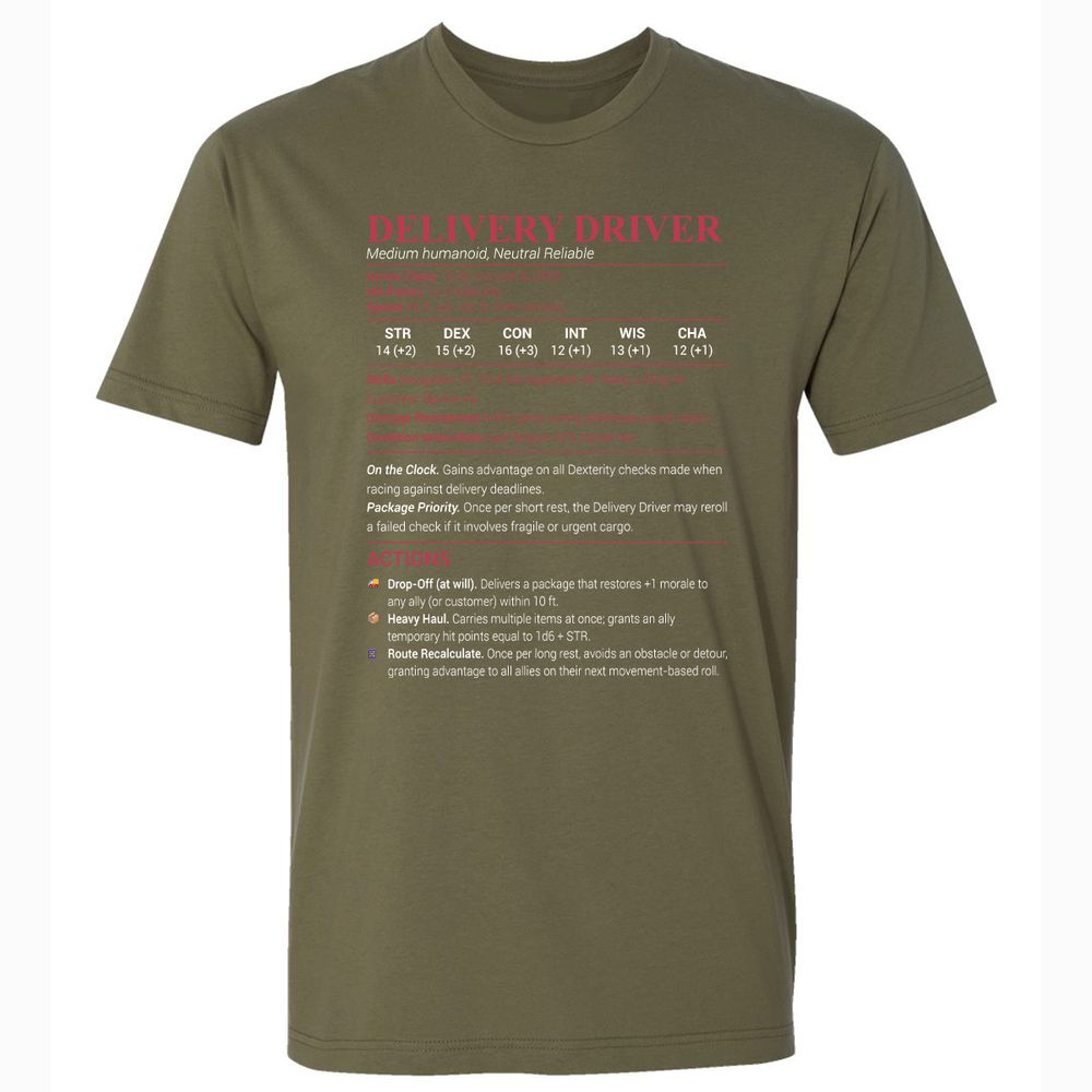 Delivery Driver Premium Unisex T-Shirt - Military Green - 5