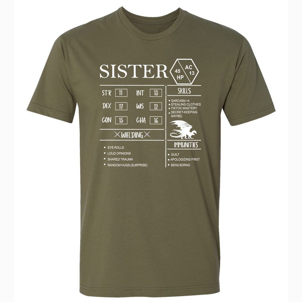 Sister Stats Premium Unisex T-Shirt - Military Green - 5