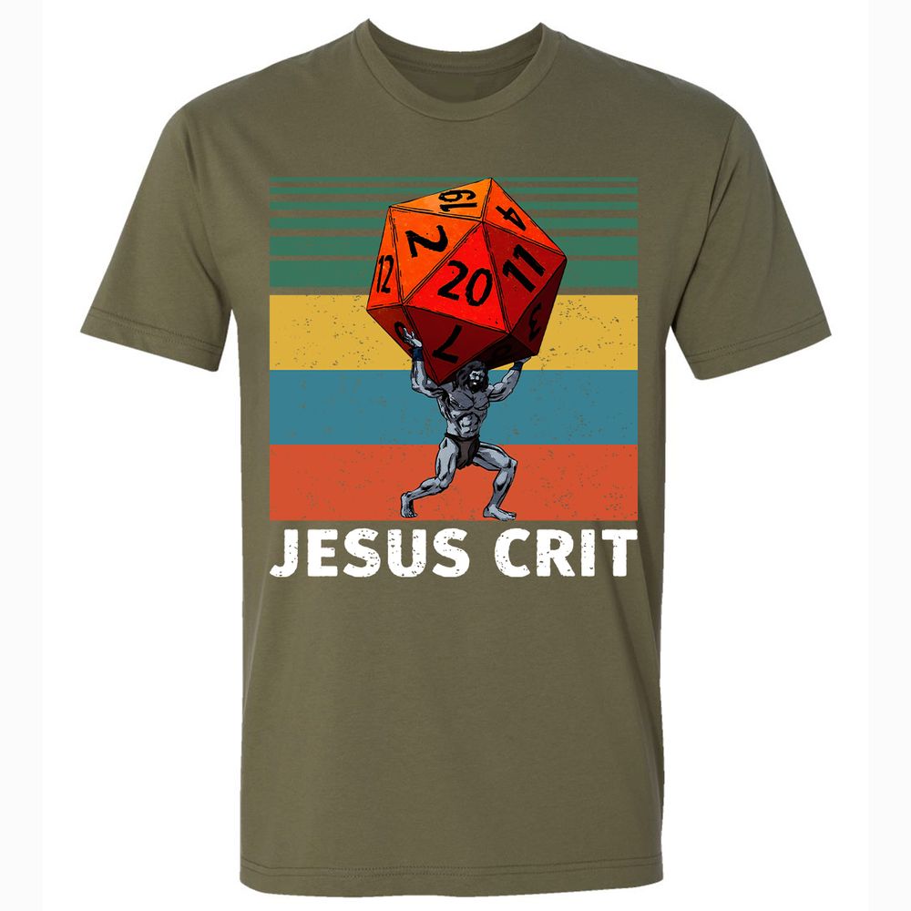 Jesus Crit Premium Unisex T-Shirt - Military Green - 5