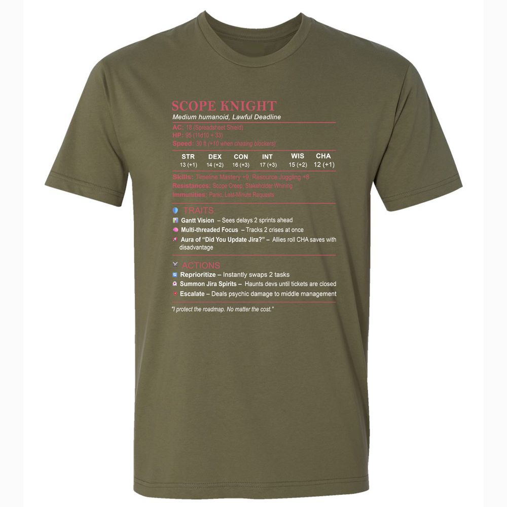 PM Stats Premium Unisex T-Shirt - Military Green - 5