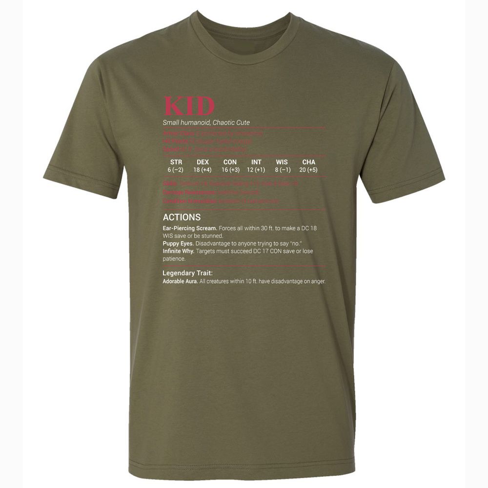 Kid Stats Premium Unisex T-Shirt - Military Green - 5