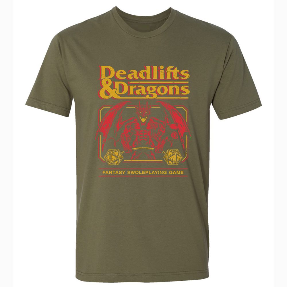 Deadlifts & Dragons - Military Green - 5