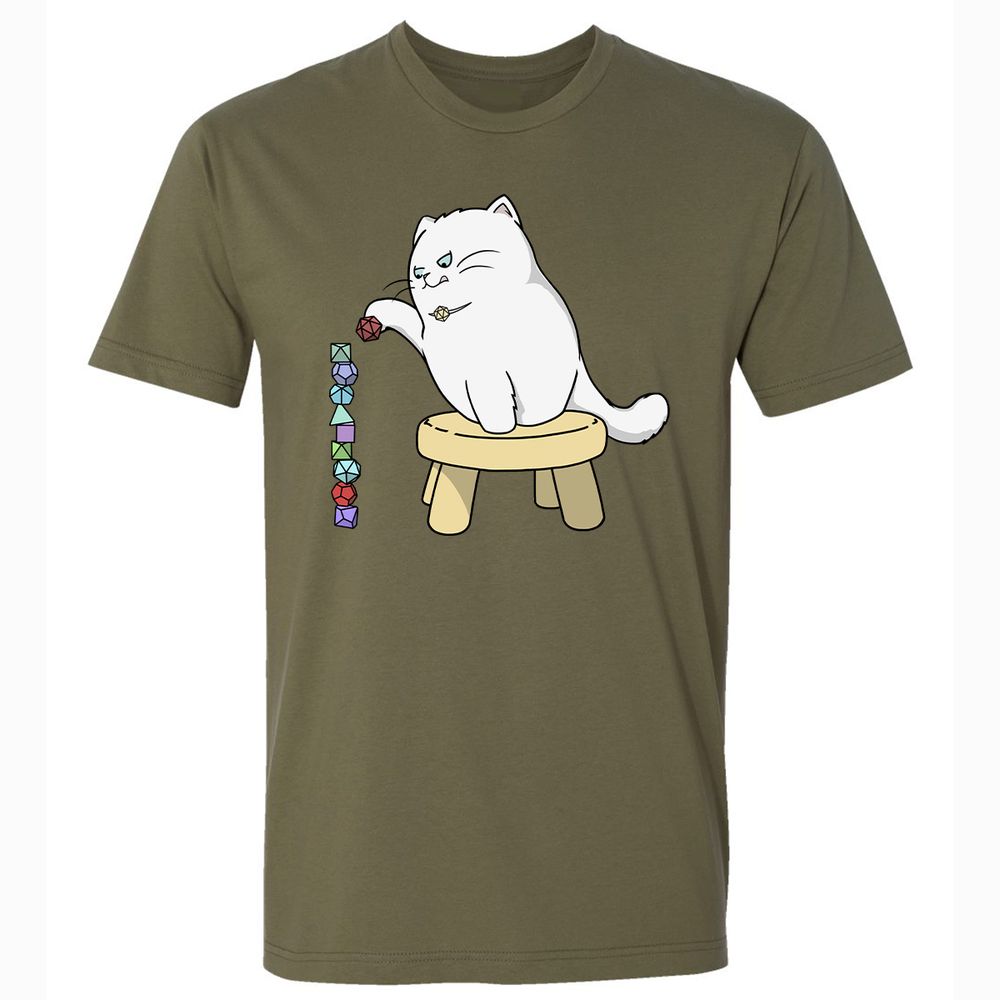 Cat Stacking Dice Premium Unisex T-Shirt - Military Green - 5