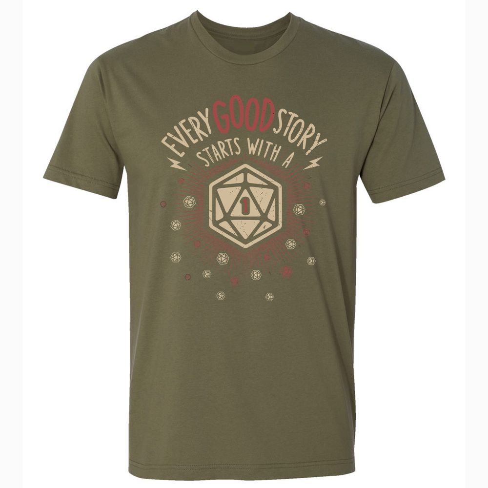 Good Story Starts With A 1 Premium Unisex T-Shirt - Military Green - 5