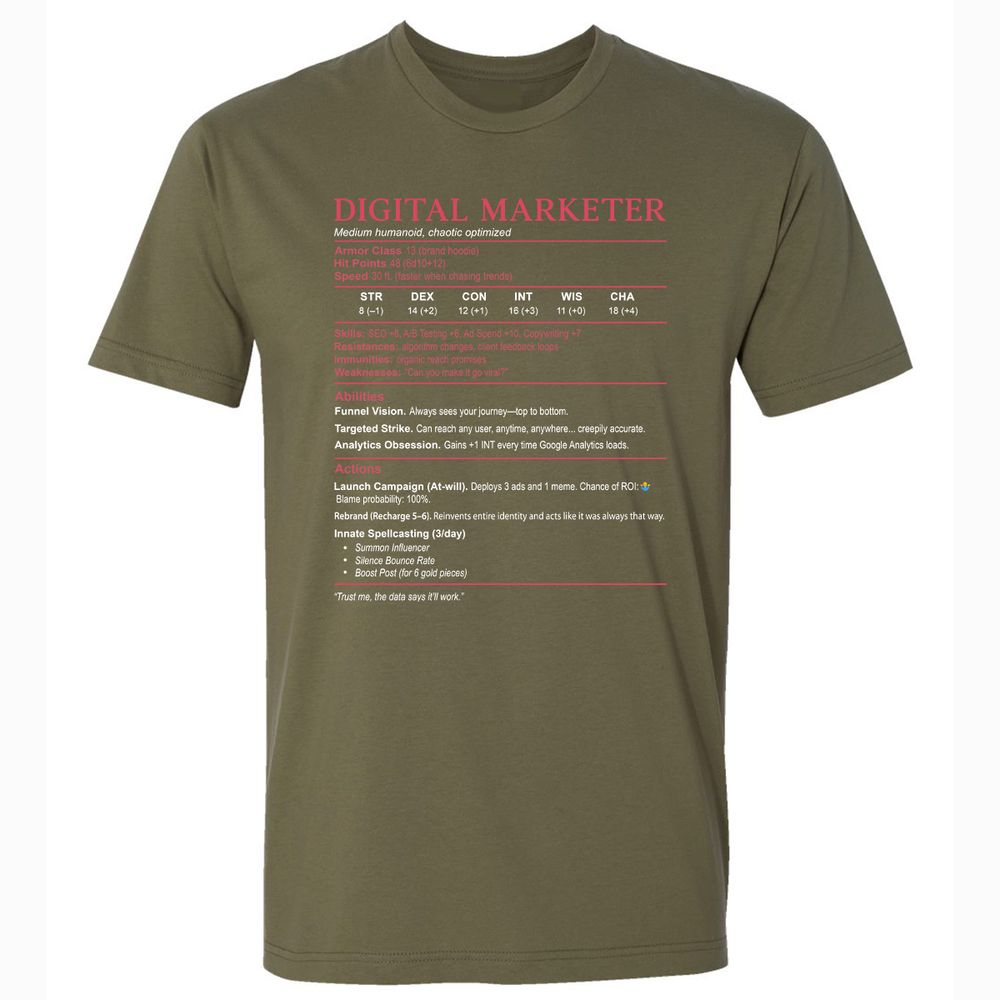 Digital Marketer Stats Premium Unisex T-Shirt - Military Green - 5