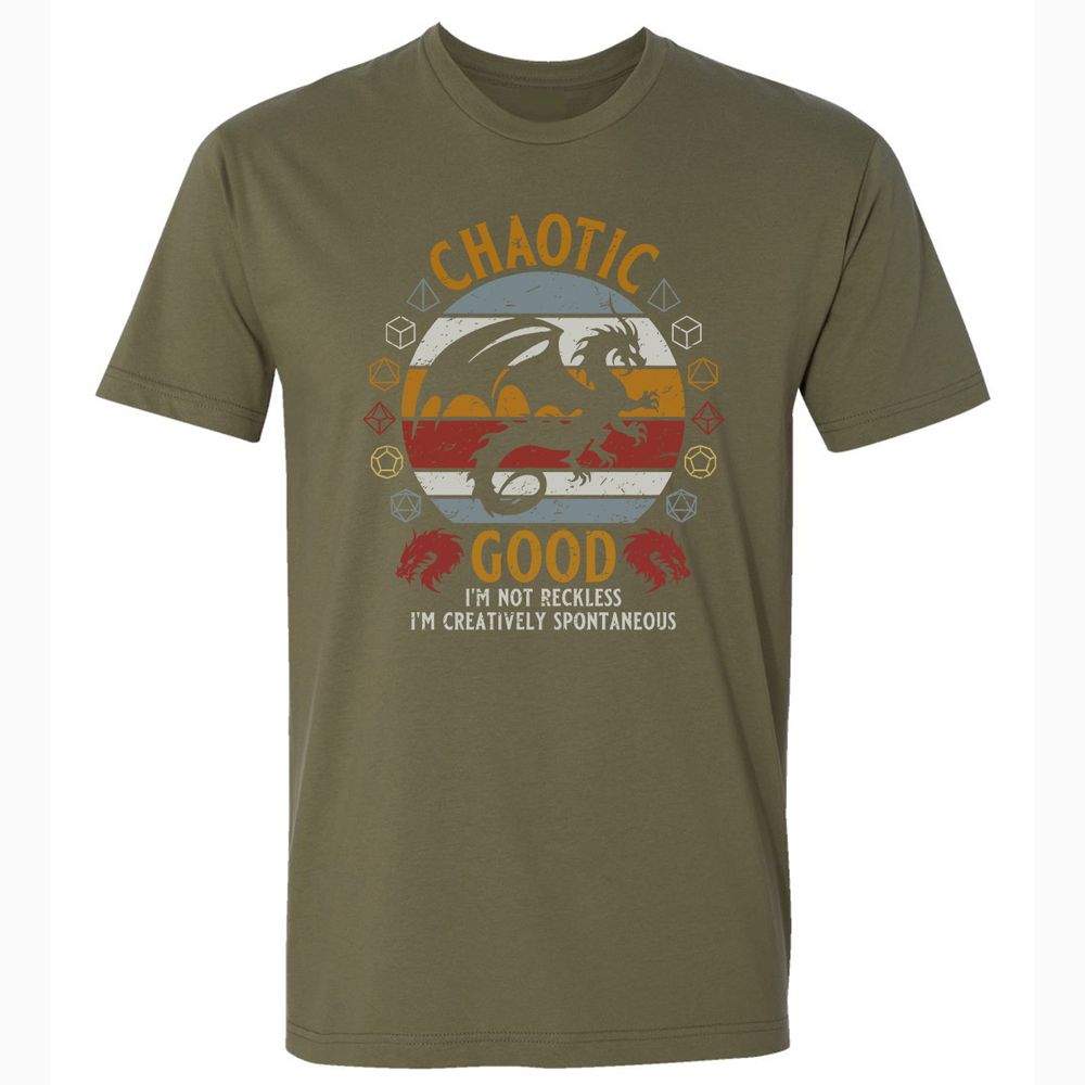 Chaotic Good Premium Unisex T-Shirt - Military Green - 5