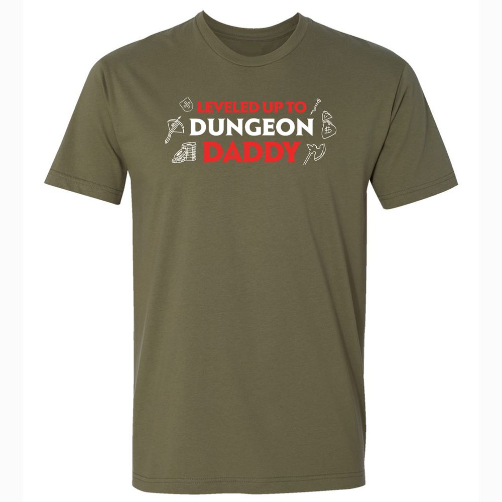 Leveled Up To Dungeon Daddy Premium Unisex T-Shirt - Military Green - 5