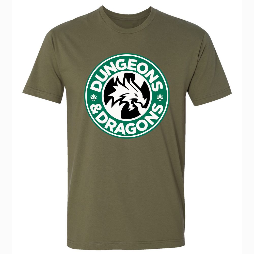 D&D Coffee Premium Unisex T-Shirt - Military Green - 5