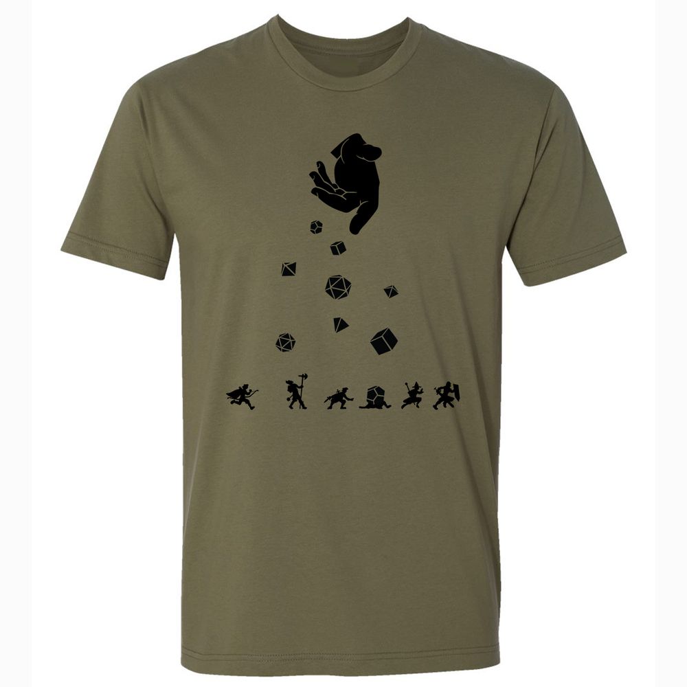Rocks Fall, Everyone Dice Premium Unisex T-Shirt - Military Green - 5