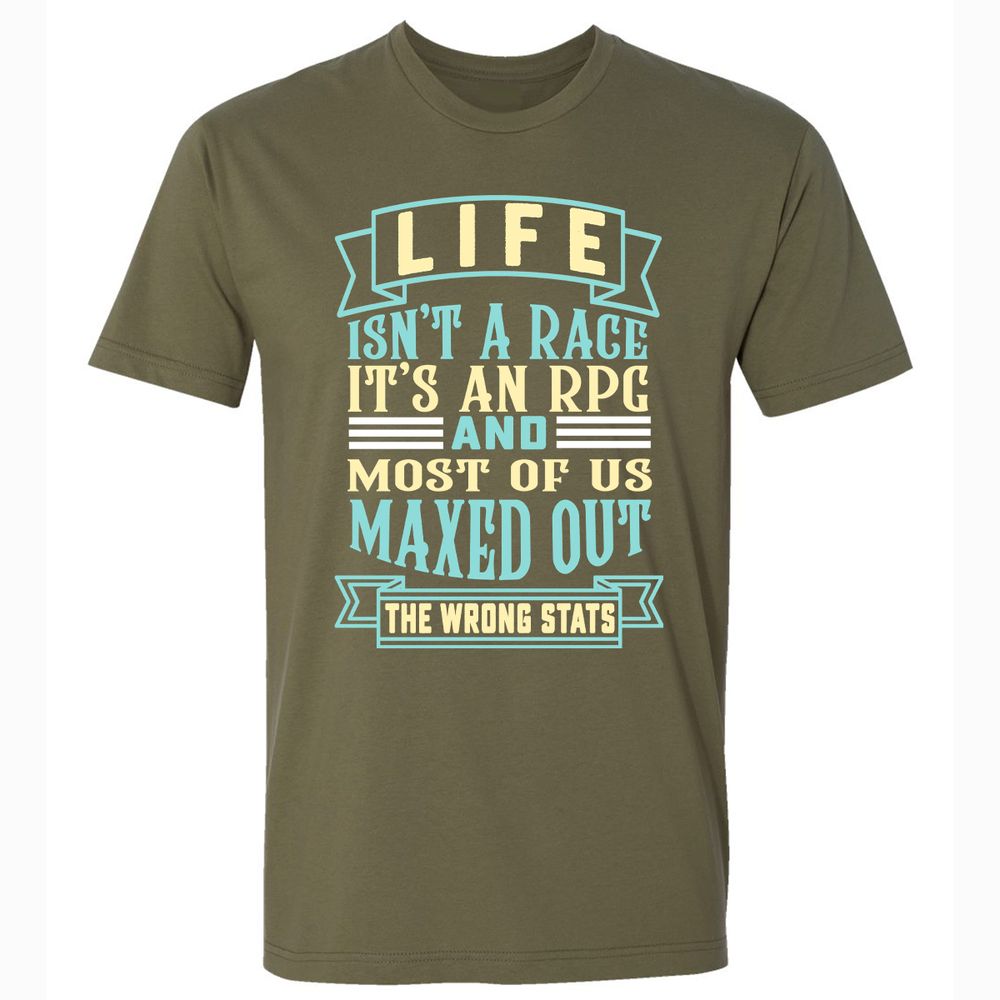 Life Is A RPG Premium Unisex T-Shirt - Military Green - 5