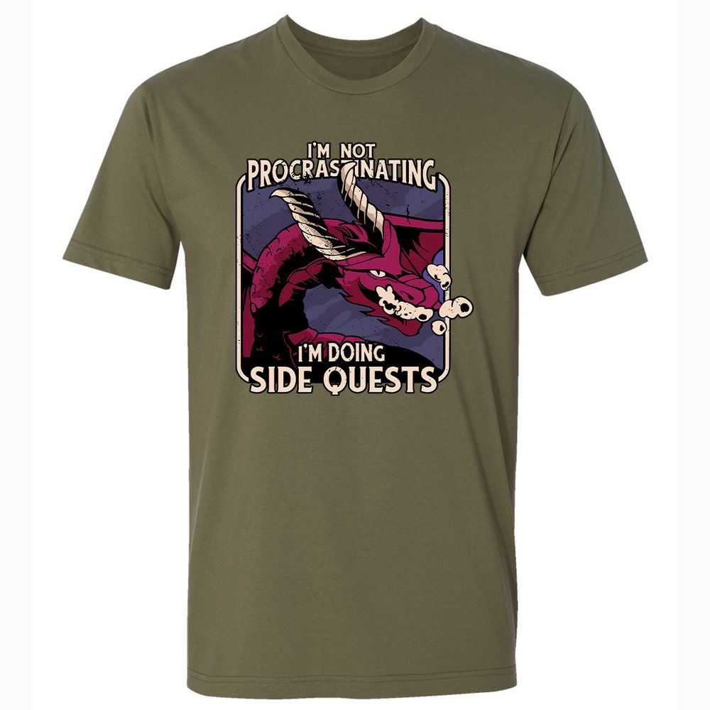 Doing Side Quests Premium Unisex T-Shirt - Military Green - 5