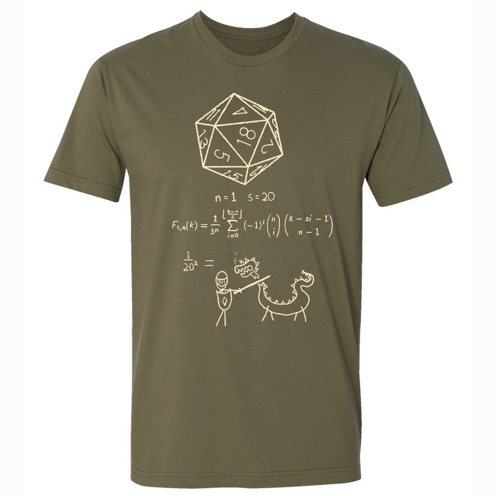 Science Of20 Sided Dice Premium Unisex T-Shirt - Military Green - 5