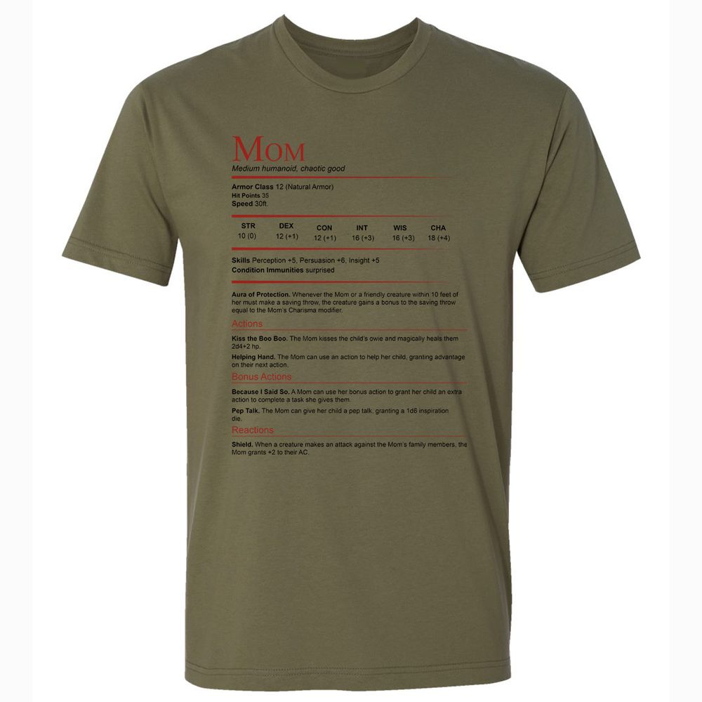 Mom Stats Premium Unisex T-Shirt - Military Green - 5