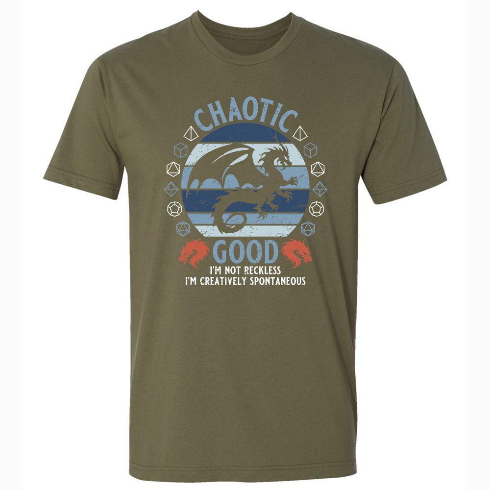 Chaotic Good 2 Premium Unisex T-Shirt - Military Green - 5