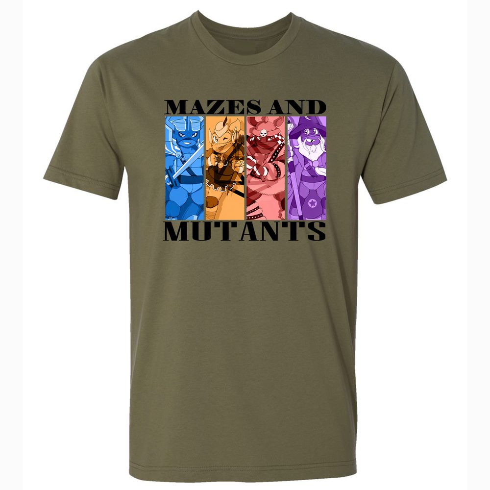 Mazes & Mutants Premium Unisex T-Shirt - Military Green - 5