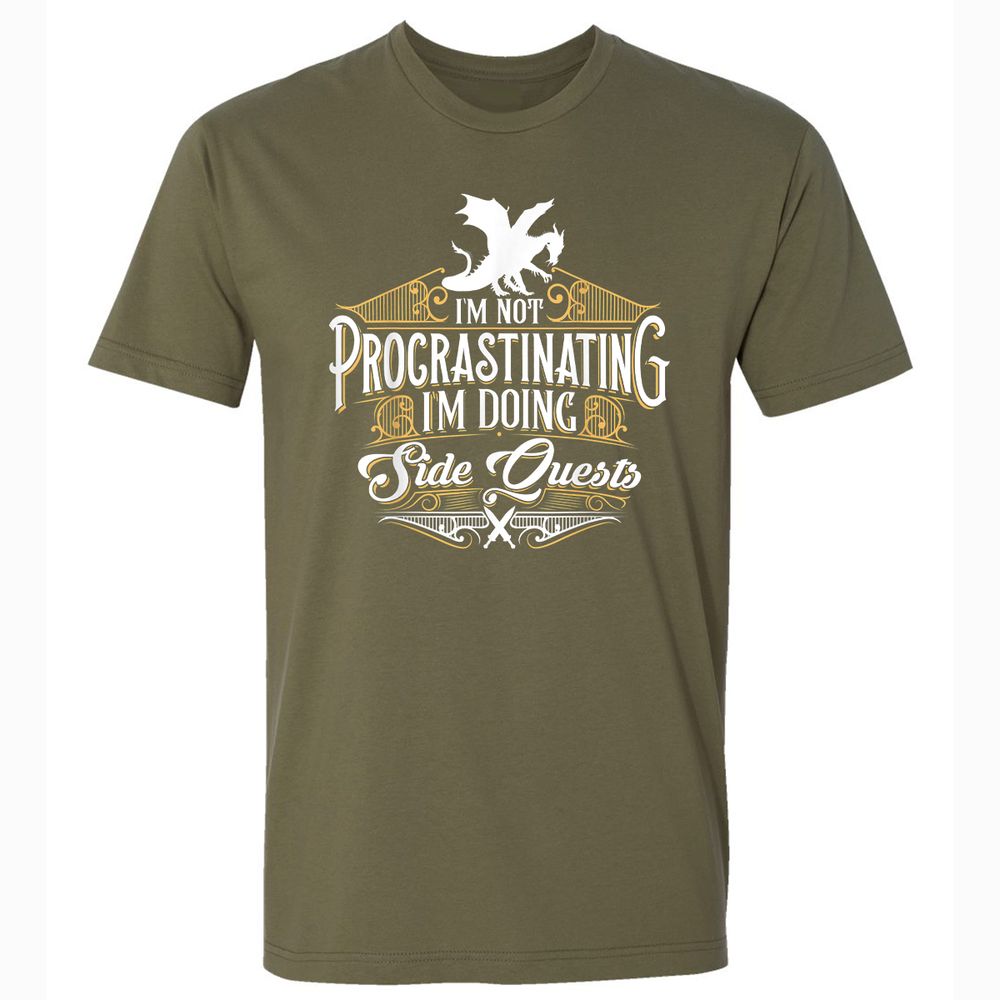 I'm Doing Side Quests Premium Unisex T-Shirt - Military Green - 5