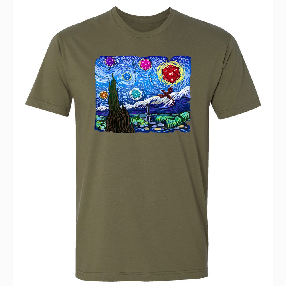 Dragon Starry Night Premium Unisex T-Shirt - Military Green - 5