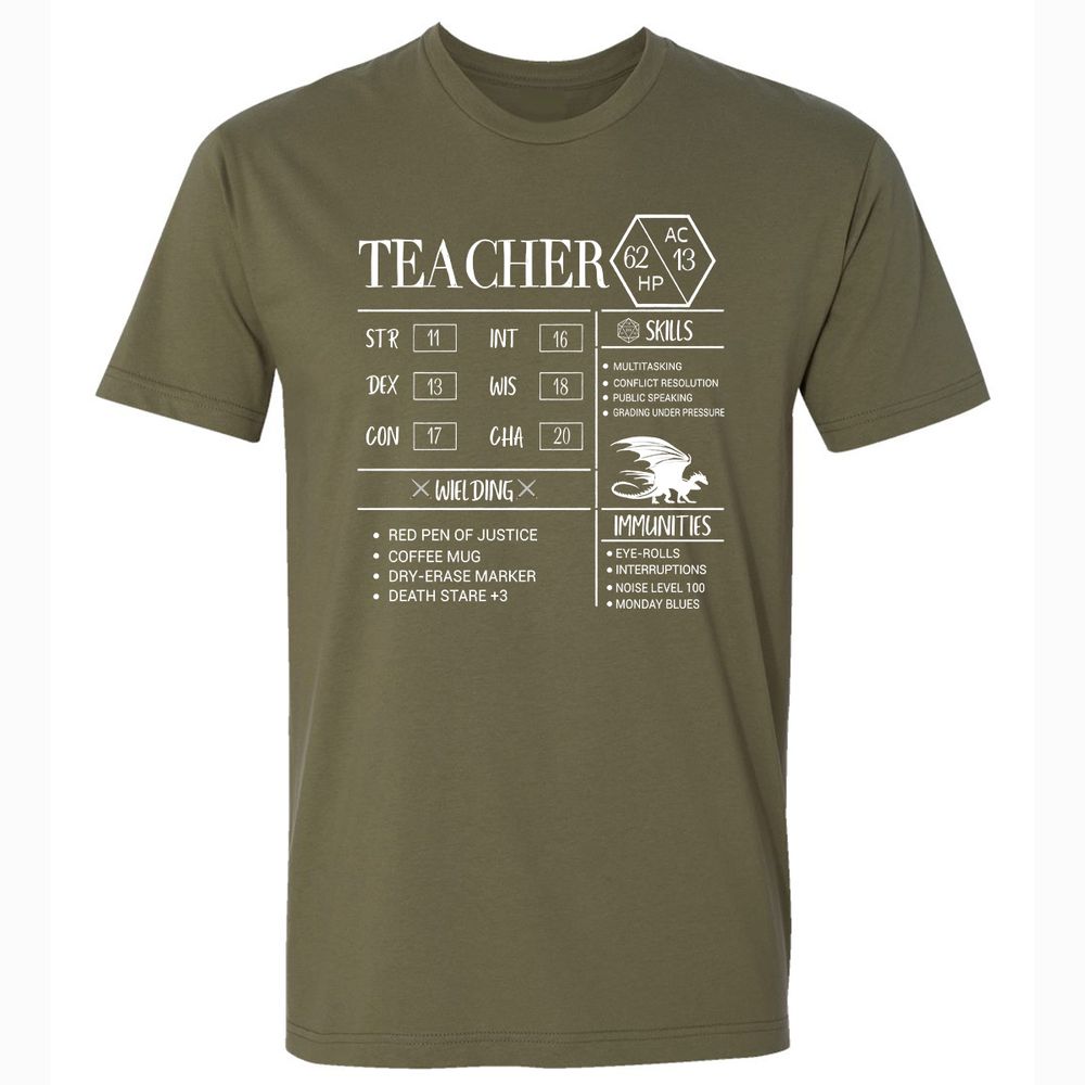 Teacher New Premium Unisex T-Shirt - Military Green - 5