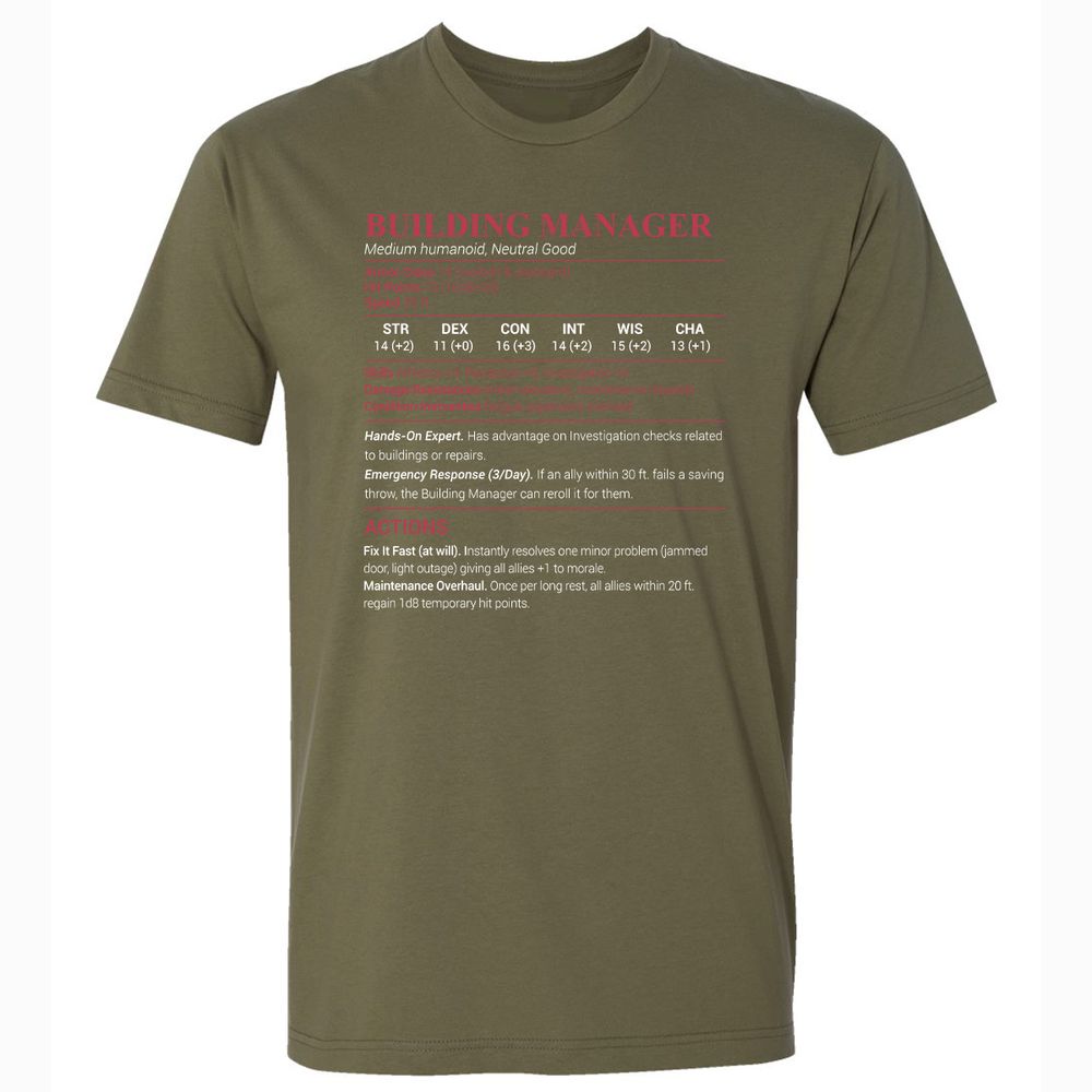Building Manager Premium Unisex T-Shirt - Military Green - 5