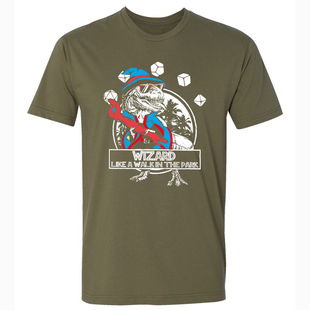 Wizard Like The Walk In The Park Premium Unisex T-Shirt - Military Green - 5