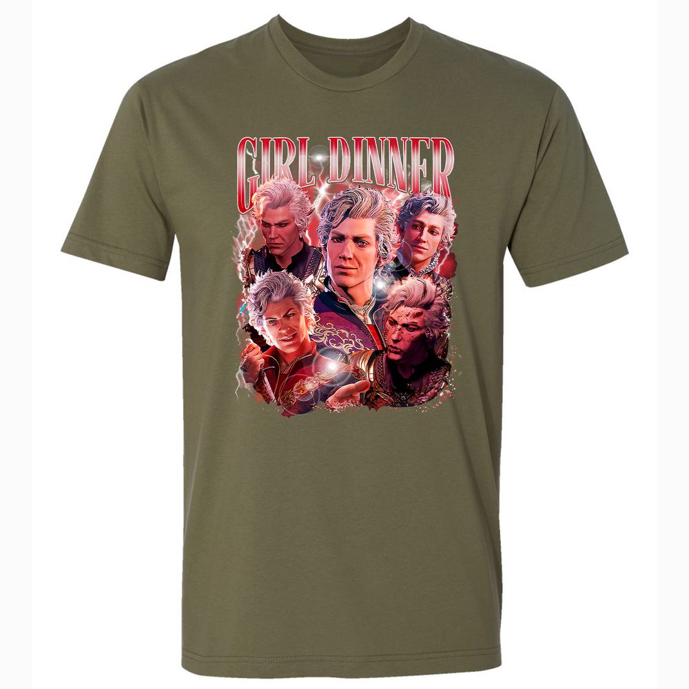 Astarion Girl Dinner Premium Unisex T-Shirt - Military Green - 5