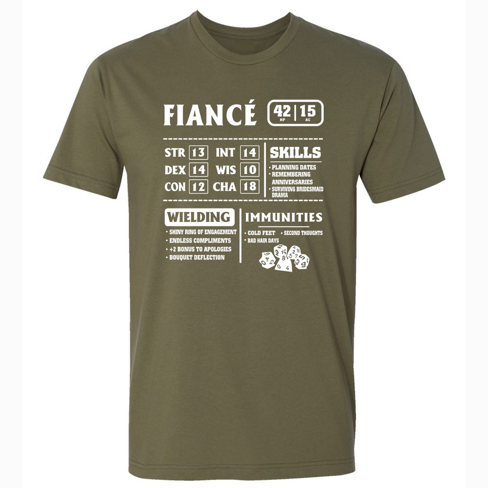 Fiance Stats Premium Unisex T-Shirt - Military Green - 5