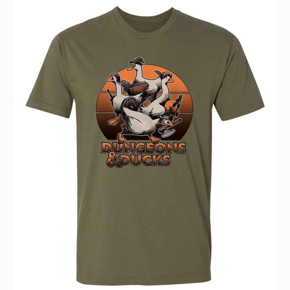 Dungeons And Ducks Premium Unisex T-Shirt - Military Green - 5