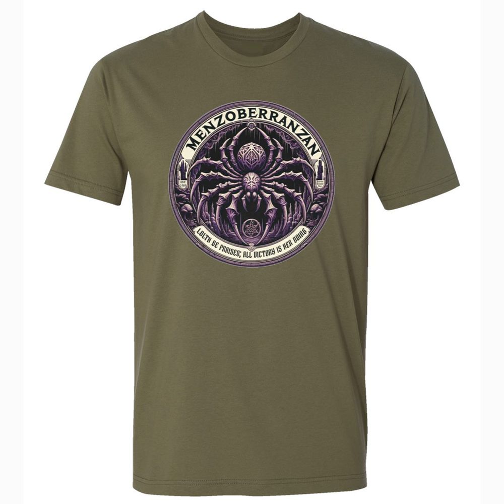 Menzoberranzan Lolth Be Praised Premium Unisex T-Shirt - Military Green - 5